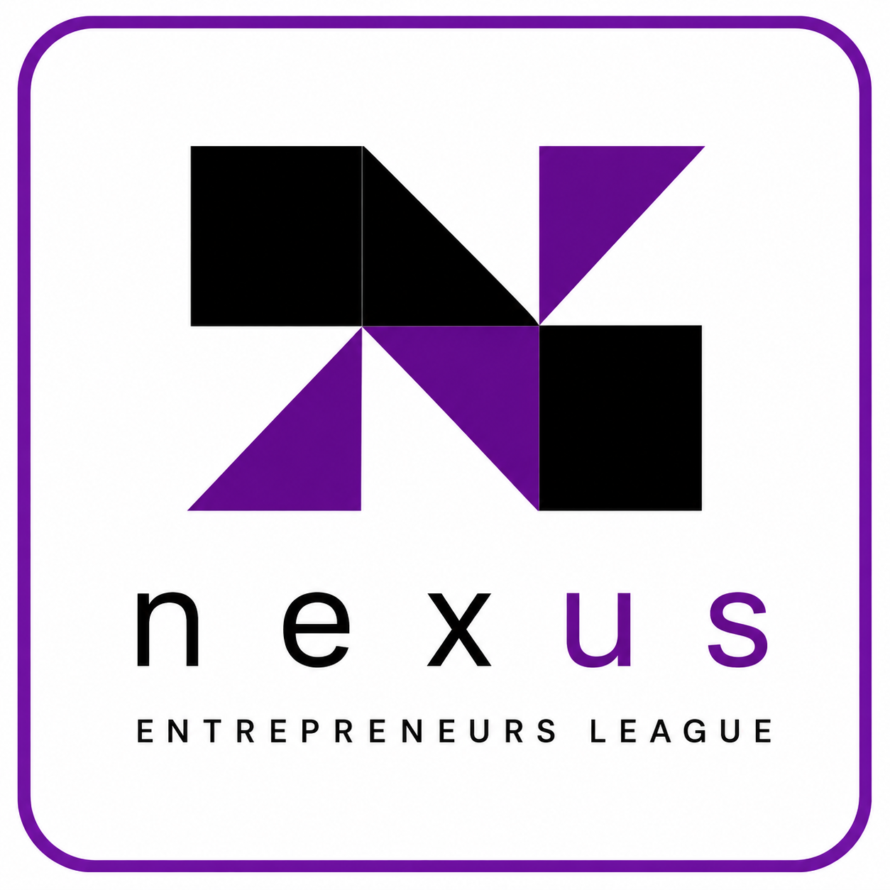 Nexus Entrepreneurs League logo in a rounded purple frame